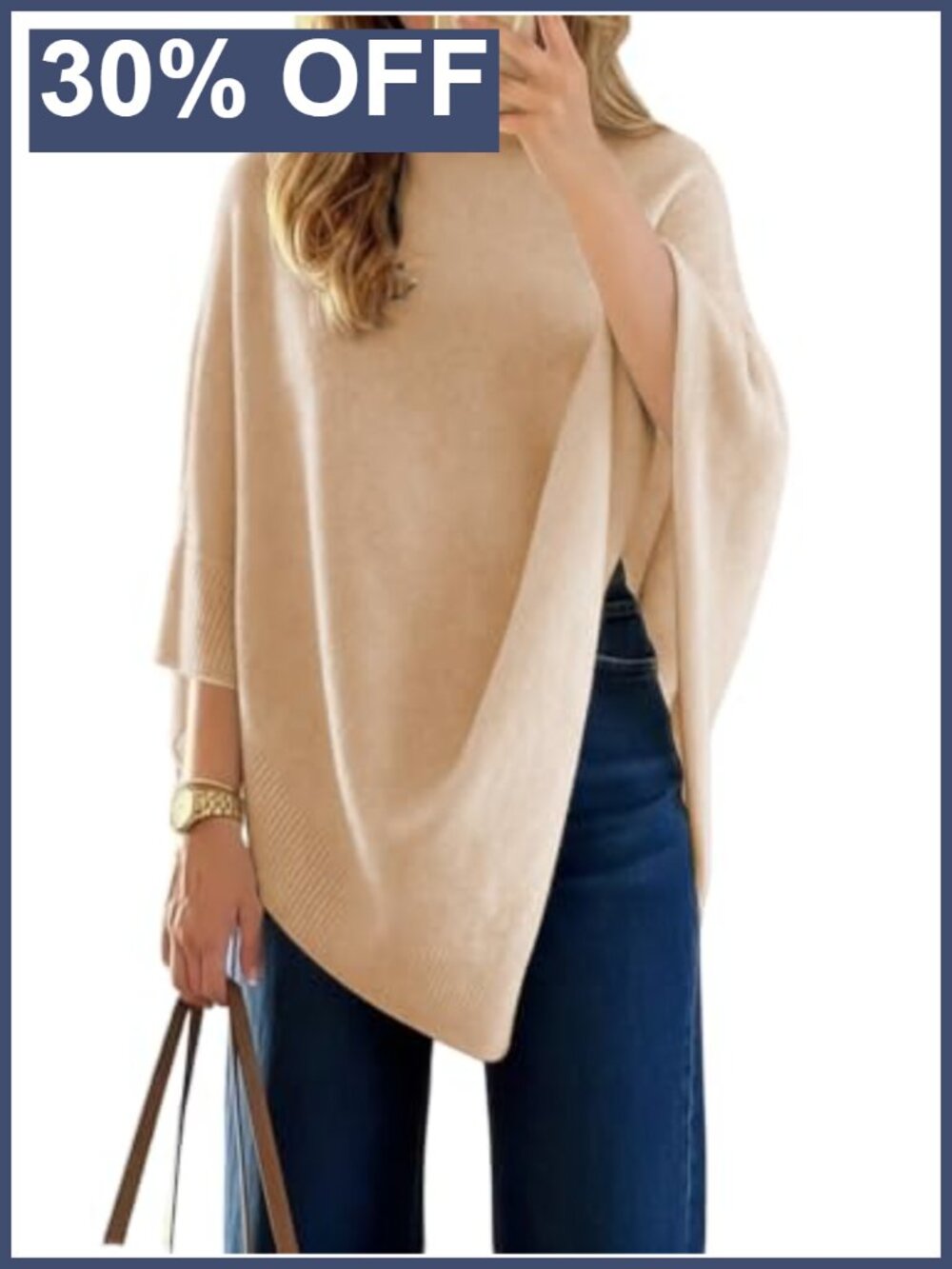 Lightweight Knit Poncho Sweater Shawl Pullover Cape Wrap Top